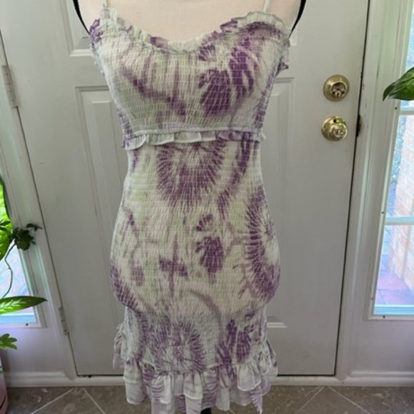 NWT. Tie Dye mini ruffle dress sz M - Picture 5 of 8